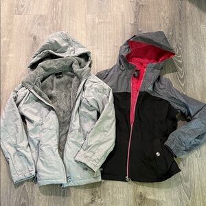 ZeroXposur Gray and Black Kids Raincoat with Pink Lining